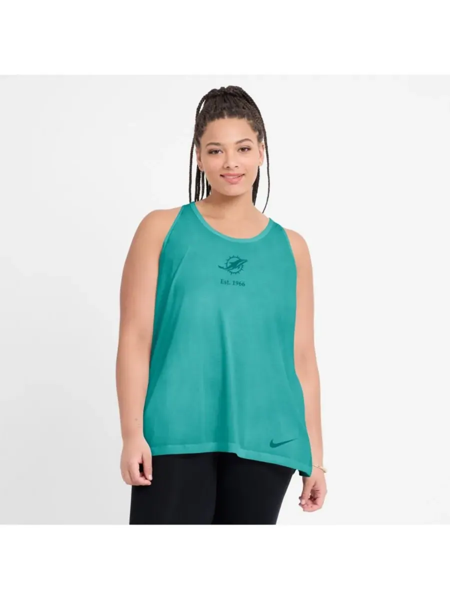 Женская майка Aqua Miami Dolphins Glory Crisscross Performance Tank Top Nike — изображение 3 из 5, голубой