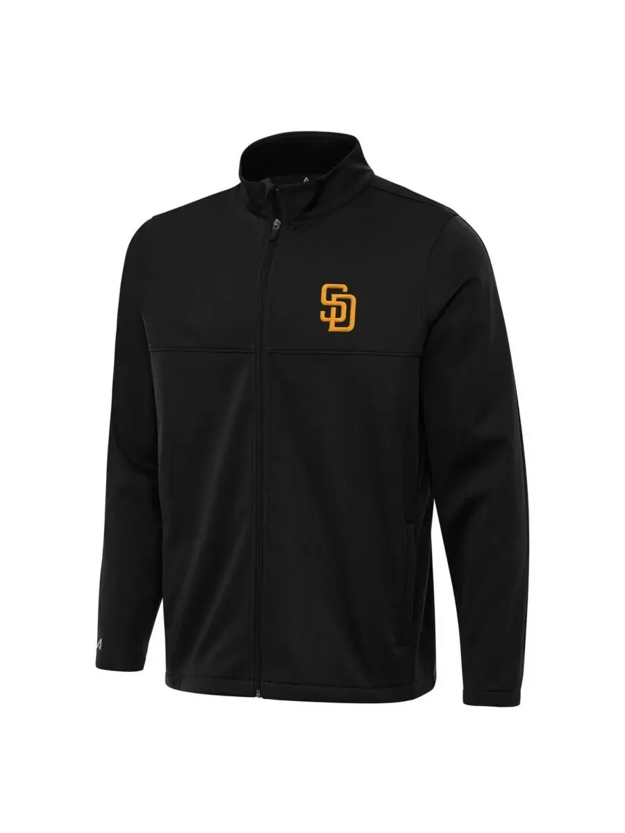 Antigua Мужская черная куртка для гольфа San Diego Padres Links 2 на молнии