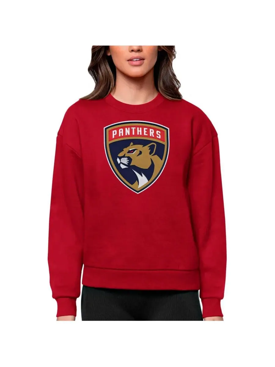 Antigua Женская красная толстовка с круглым вырезом и логотипом команды Florida Panthers