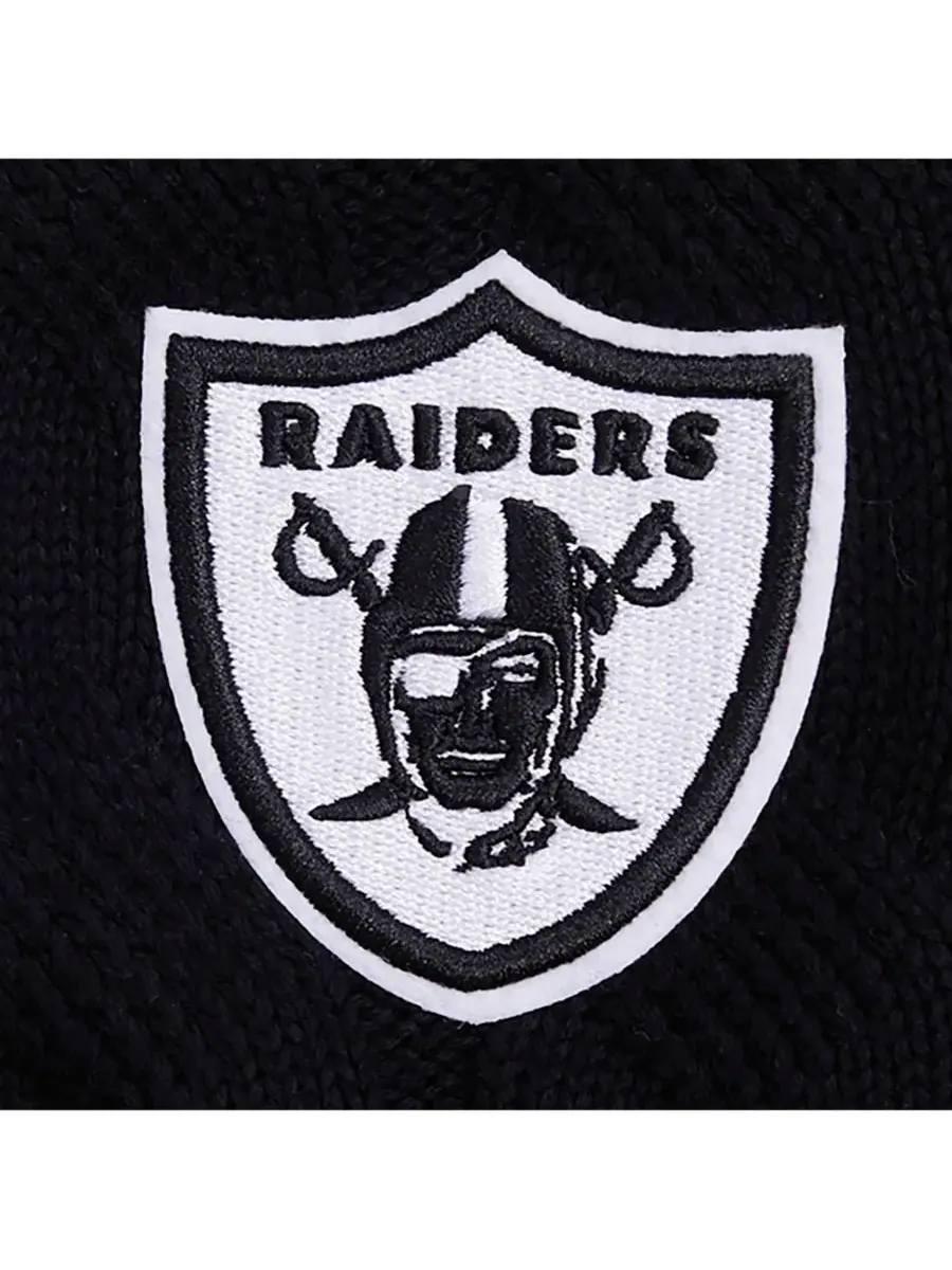 Pro Standard Женский черный пуловер с V-образным вырезом в стиле команды Las Vegas Raiders — изображение 5 из 5, черный белый
