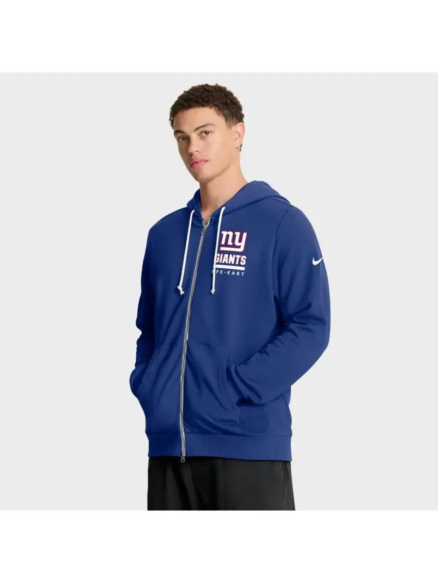 Мужская толстовка на молнии Royal New York Giants Sideline Standard Issue Utility Player Dri-FIT
