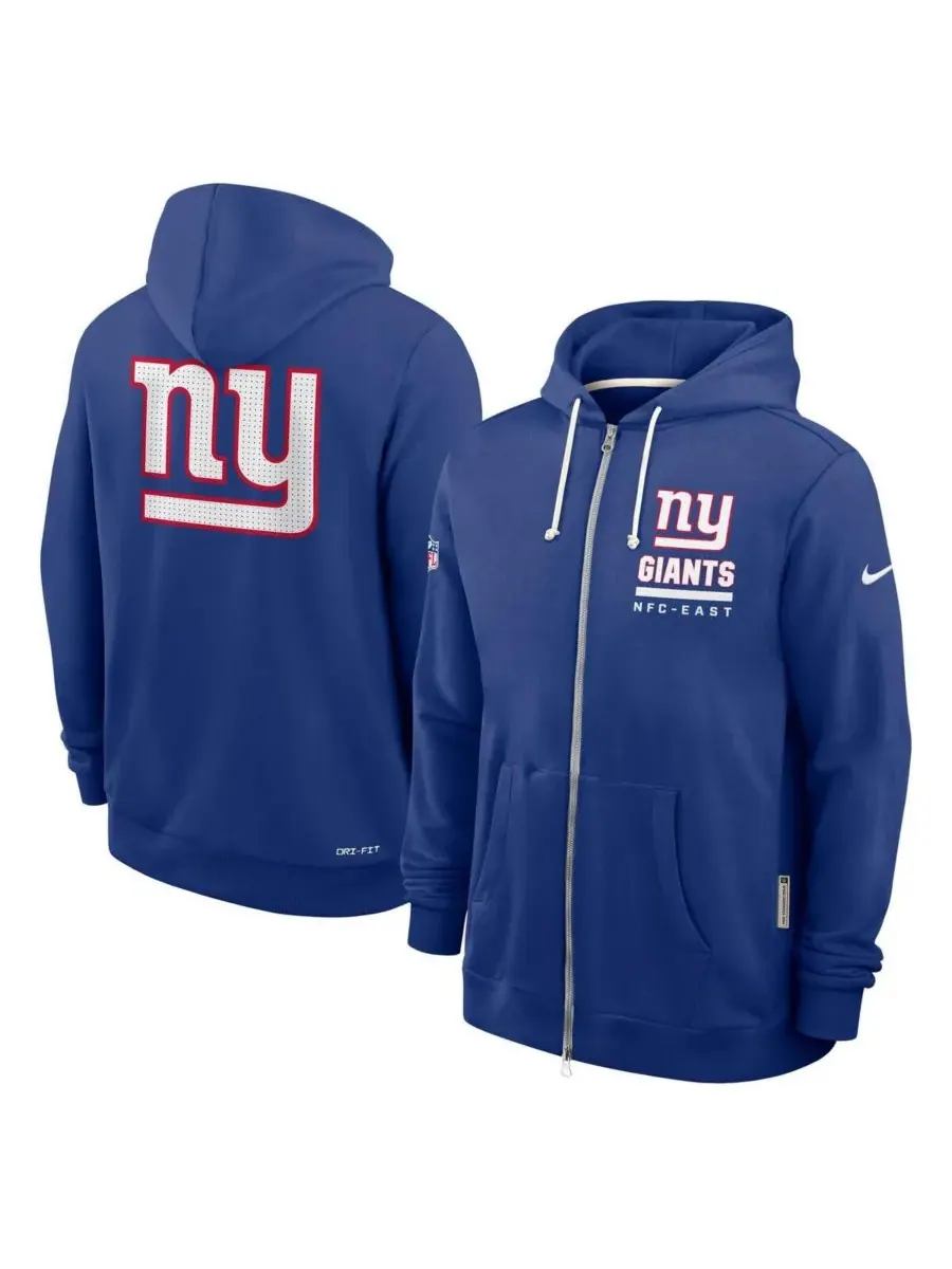 Мужская толстовка на молнии Royal New York Giants Sideline Standard Issue Utility Player Dri-FIT — изображение 2 из 5