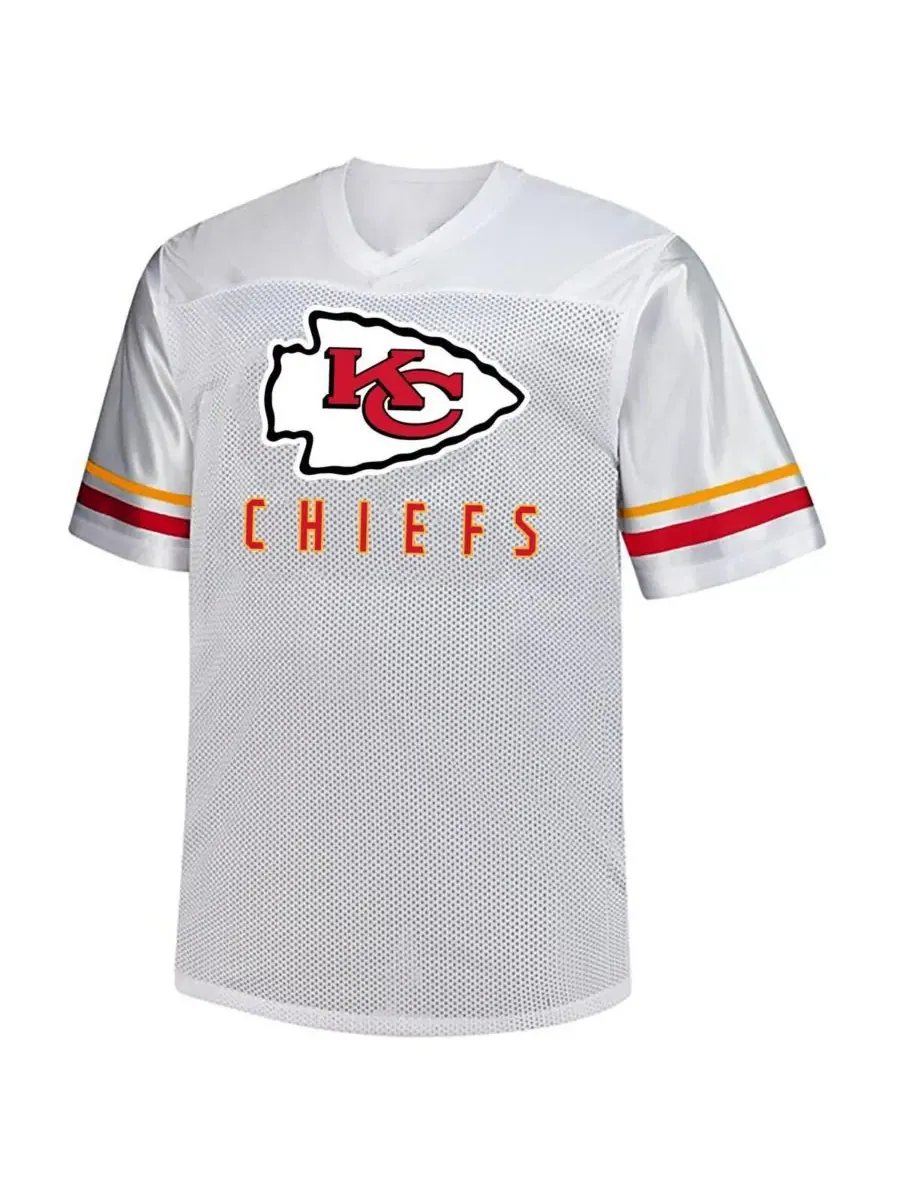 Fanatics Мужская белая футболка Travis Kelce Kansas City Chiefs большого размера с V-образным — изображение 2 из 3, белый