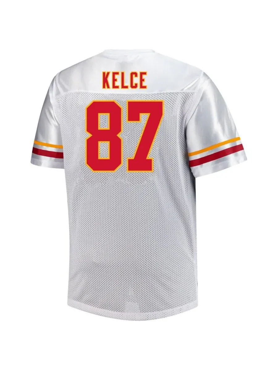 Fanatics Мужская белая футболка Travis Kelce Kansas City Chiefs большого размера с V-образным — изображение 3 из 3, белый