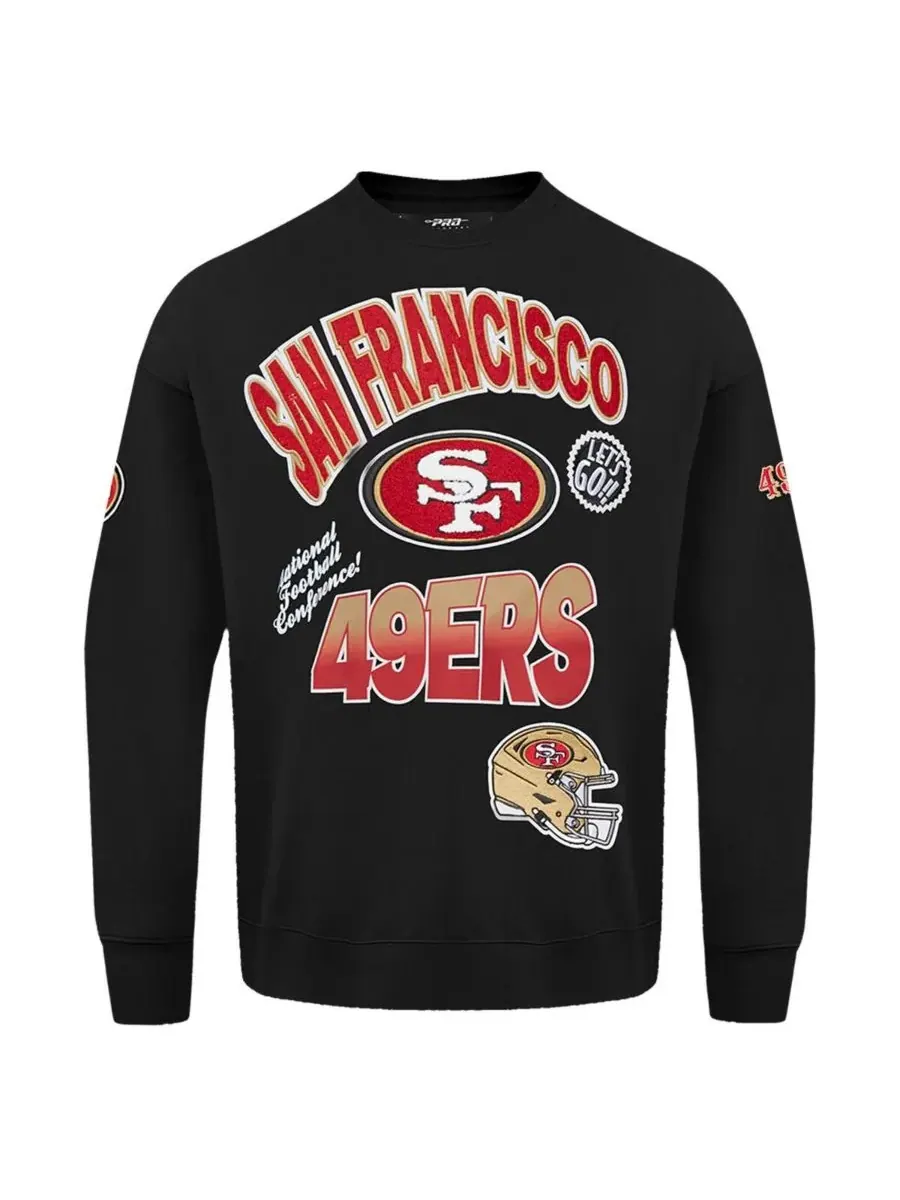 Pro Standard Мужская черная толстовка с откидными плечами San Francisco 49ers Turn It Up — изображение 3 из 5, черный