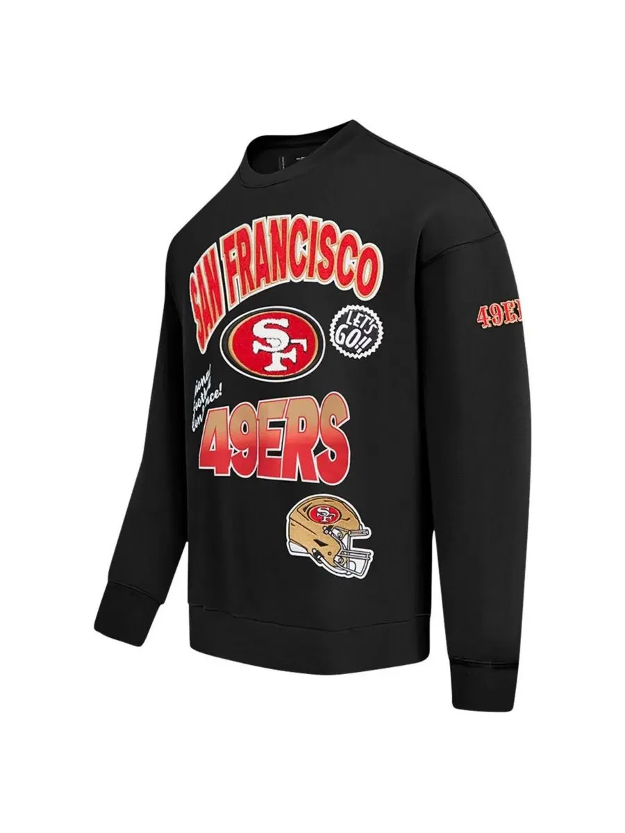 Pro Standard Мужская черная толстовка с откидными плечами San Francisco 49ers Turn It Up — изображение 5 из 5, черный