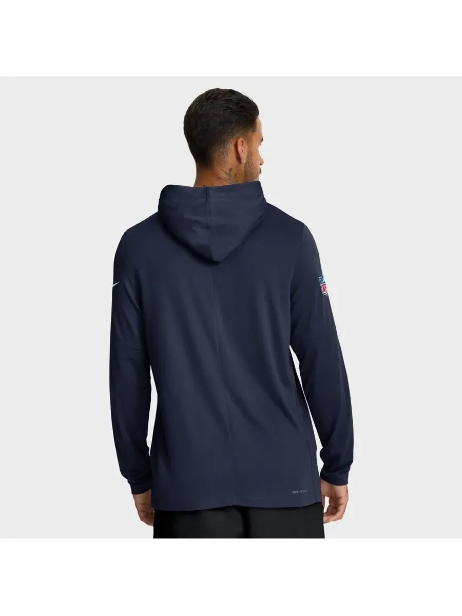 Nike Мужская футболка с длинным рукавом College Navy Seattle Seahawks Sideline Pure Fury Performance — изображение 2 из 5