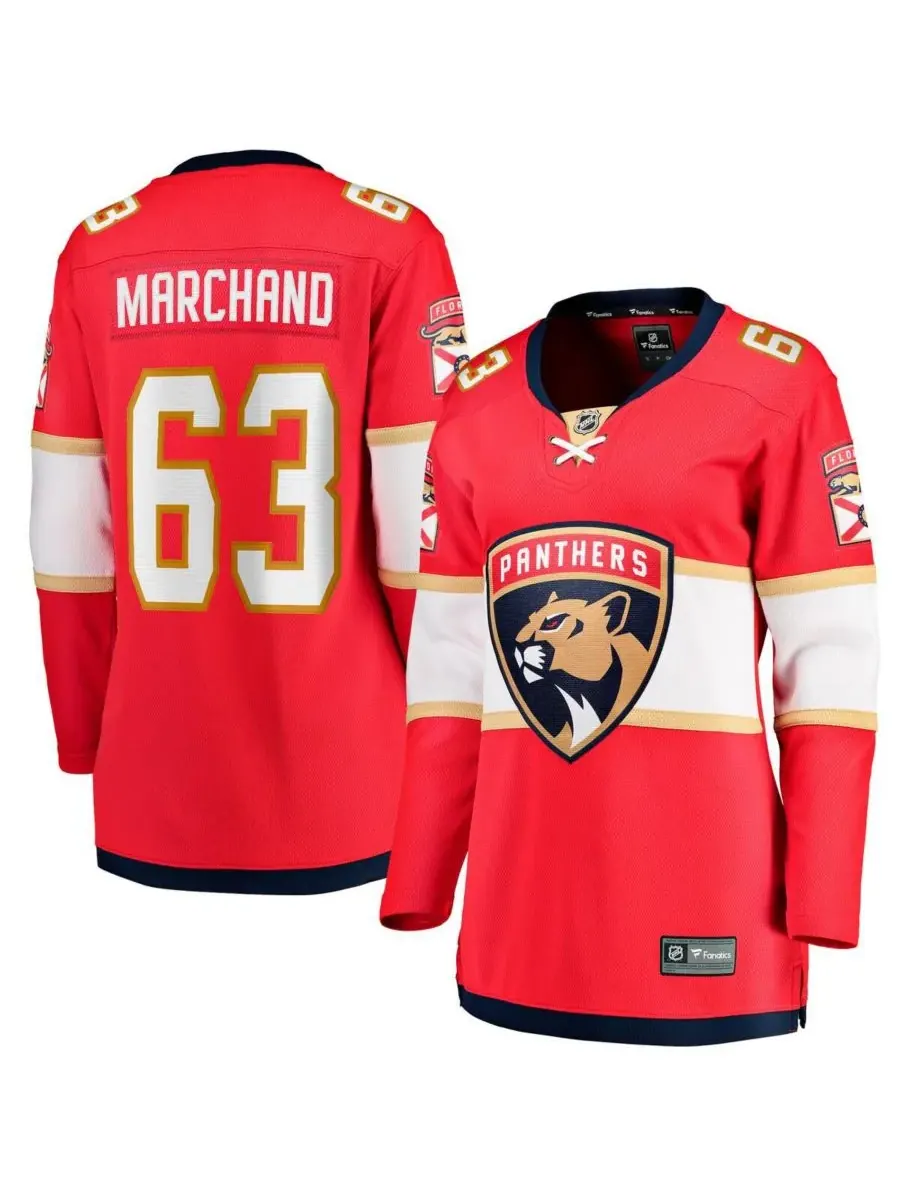 Fanatics Женская красная домашняя футболка Брэда Маршанда из команды Florida Panthers "Breakaway"
