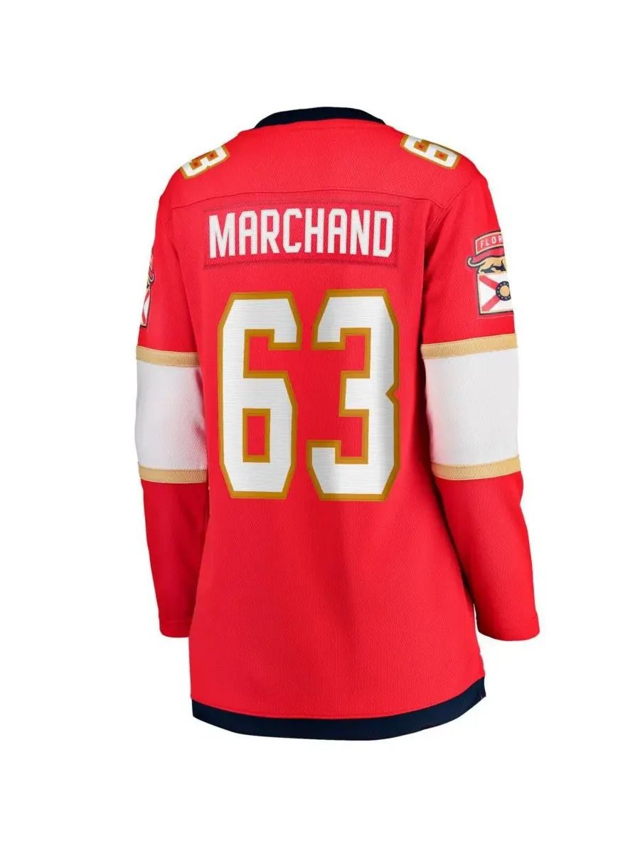 Fanatics Женская красная домашняя футболка Брэда Маршанда из команды Florida Panthers "Breakaway" — изображение 3 из 3