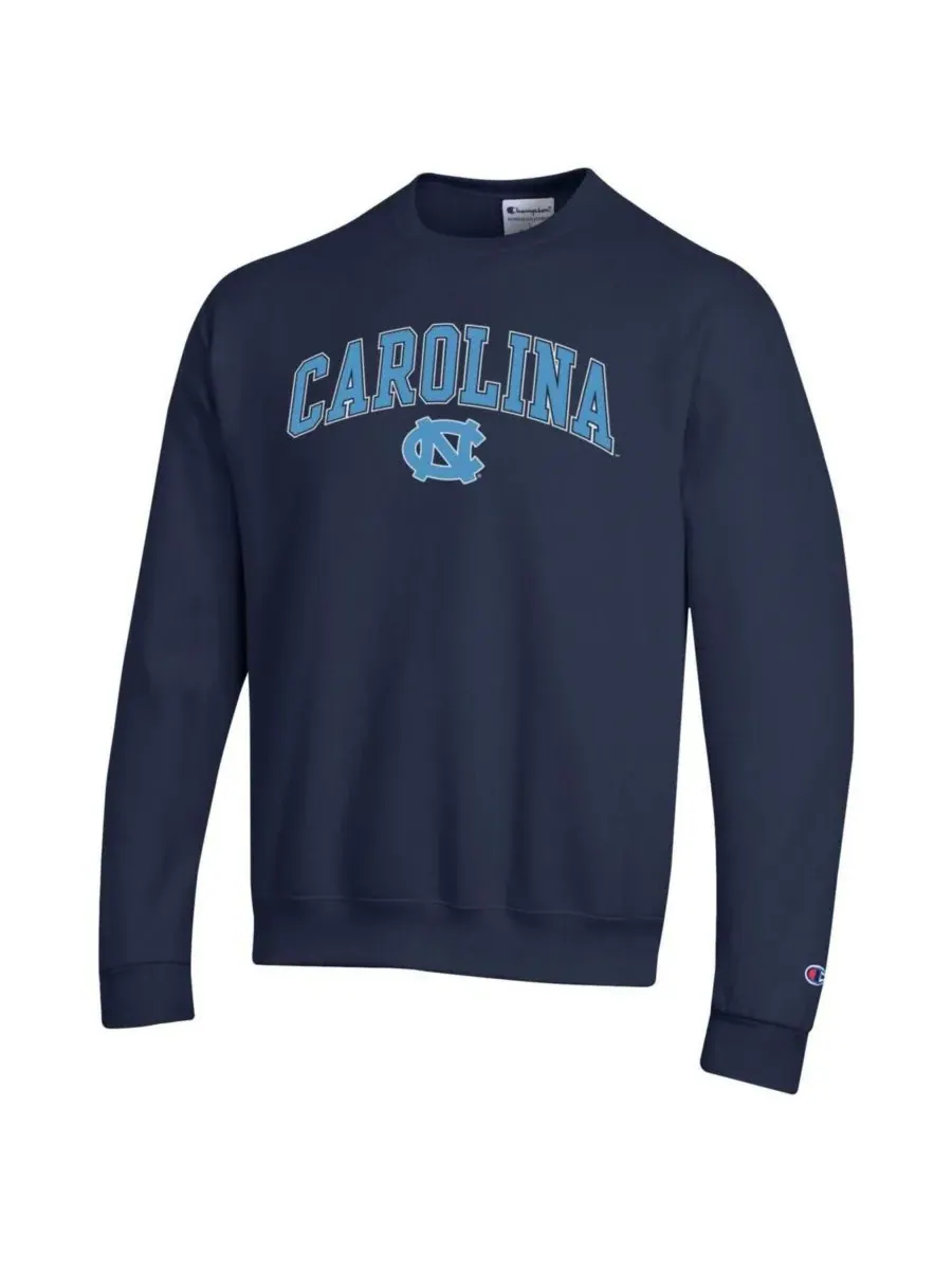 Champion Мужская темно-синяя толстовка с логотипом North Carolina Tar Heels в виде арки — изображение 2 из 3, темно-синий
