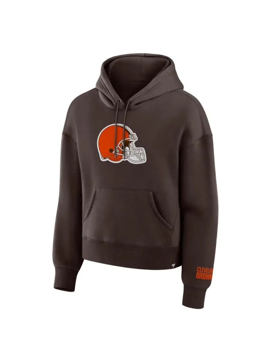 Fanatics Женская коричневая флисовая толстовка с капюшоном Cleveland Browns Legacy — изображение 2 из 3, коричневый