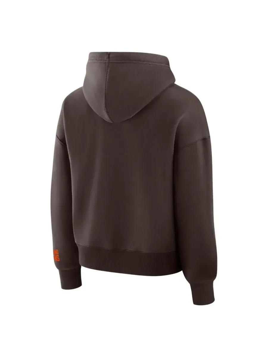 Fanatics Женская коричневая флисовая толстовка с капюшоном Cleveland Browns Legacy — изображение 3 из 3, коричневый