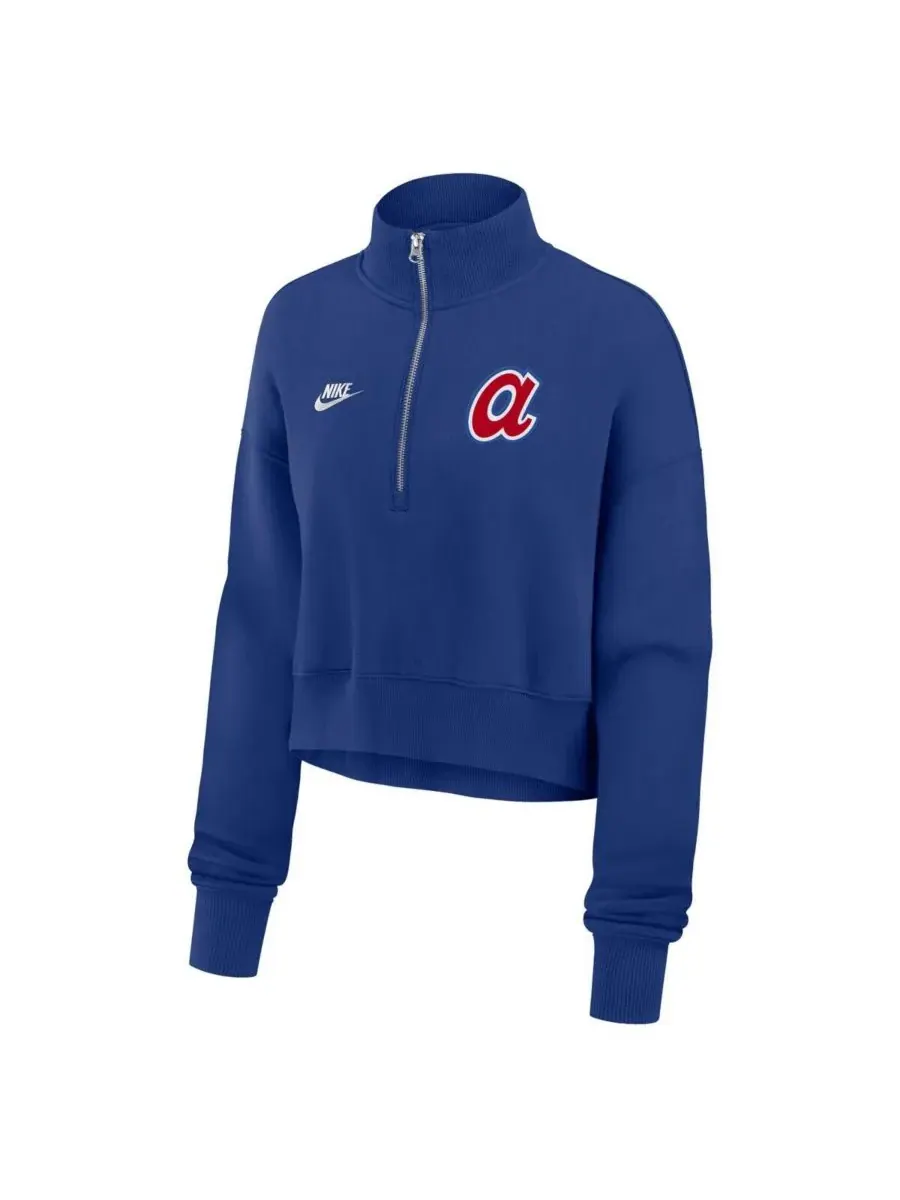 Женская толстовка Royal Atlanta Braves Cooperstown Collection Phoenix Fleece с застежкой-молнией до — изображение 3 из 3