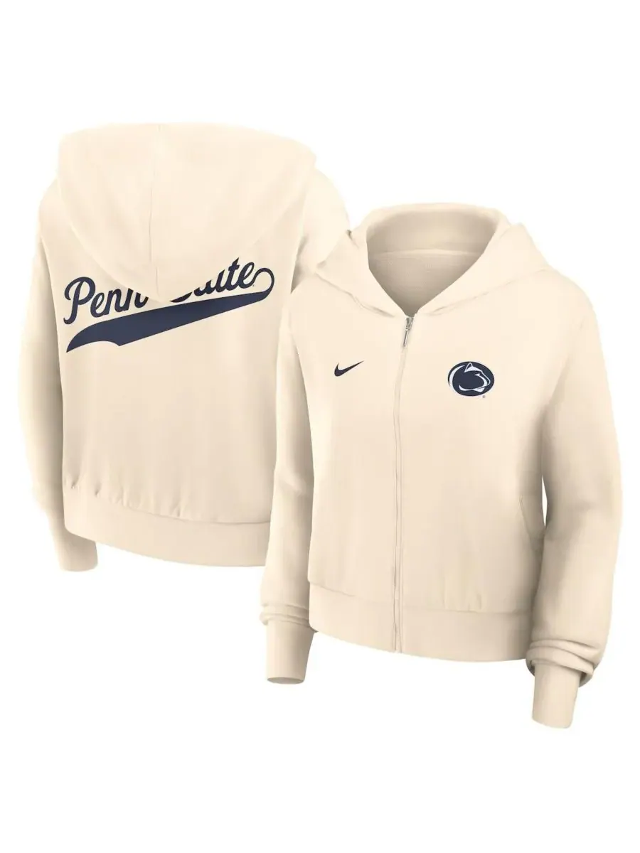 Nike Женская кремовая толстовка на молнии Penn State Nittany Lions Chill