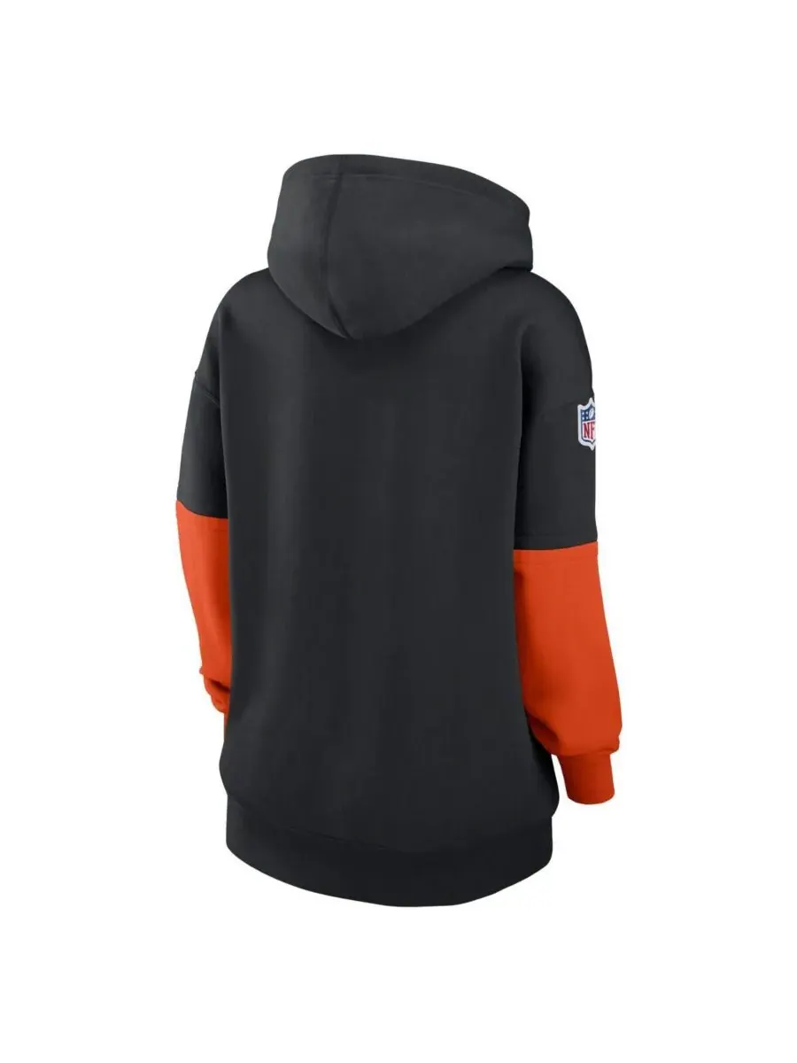 Nike Женская черная флисовая толстовка с капюшоном Cincinnati Bengals 2024 Sideline Essential — изображение 3 из 3, черный
