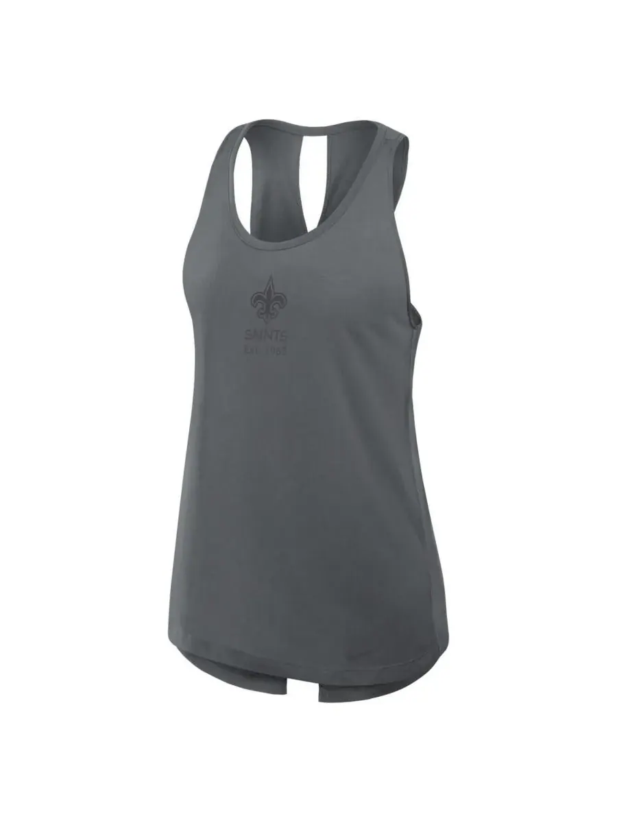 Nike Женская серая майка New Orleans Saints Glory Crisscross Performance Tank Top — изображение 2 из 4, темно-серый