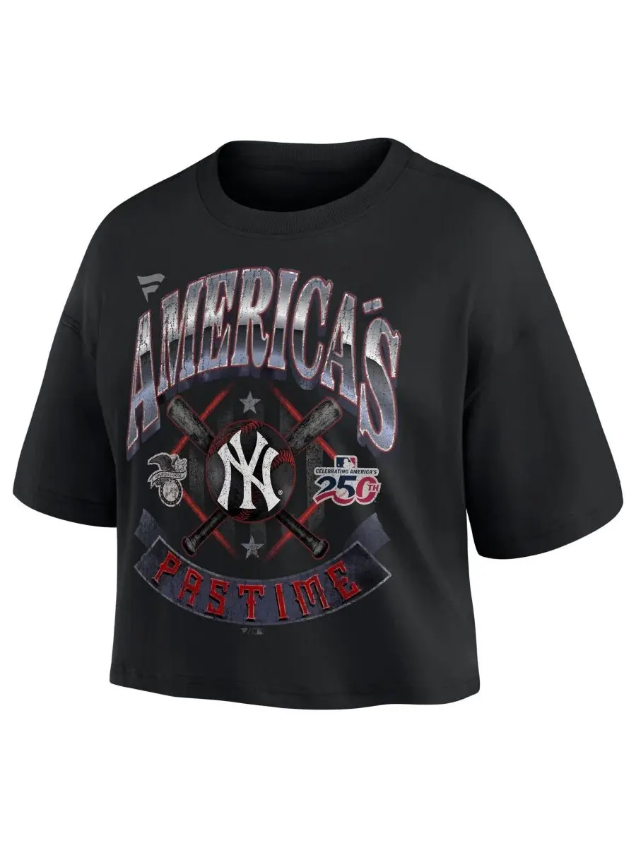 Футболка женская с принтом New York Yankees Americana Fanatics — изображение 2 из 3, черный