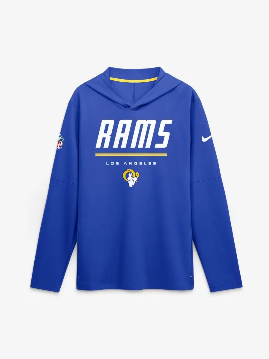 Лонгслив с капюшоном, с длинным рукавом, Los Angeles Rams Sideline Lightweight Nike