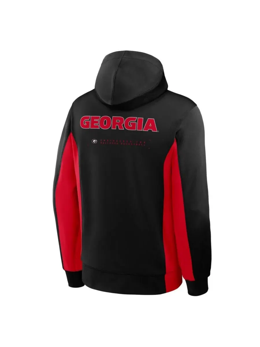 Толстовка Nike с капюшоном и полной молнией, Dri-FIT, с принтом, Georgia Bulldogs — изображение 3 из 3, черный красный