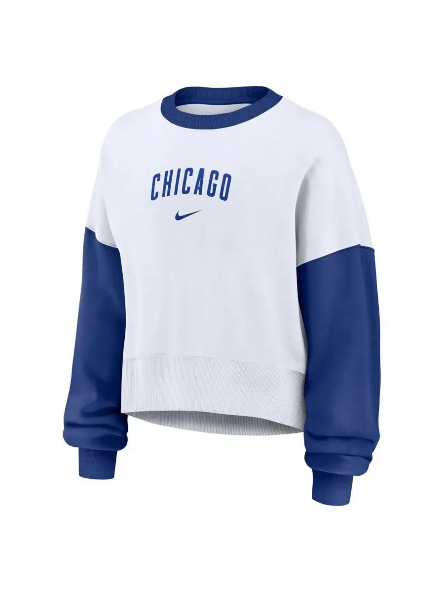 Свитшот оверсайз из флиса с принтом Chicago Cubs Oversized High Hip Fleece Sweatshirt Nike