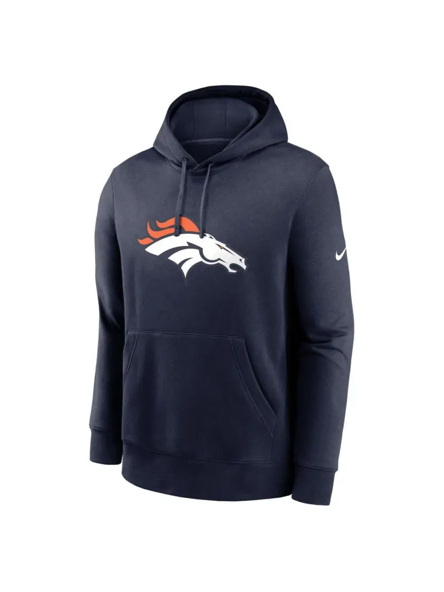 Толстовка с капюшоном с принтом Club Logo Denver Broncos Nike — изображение 2 из 4, темно-синий