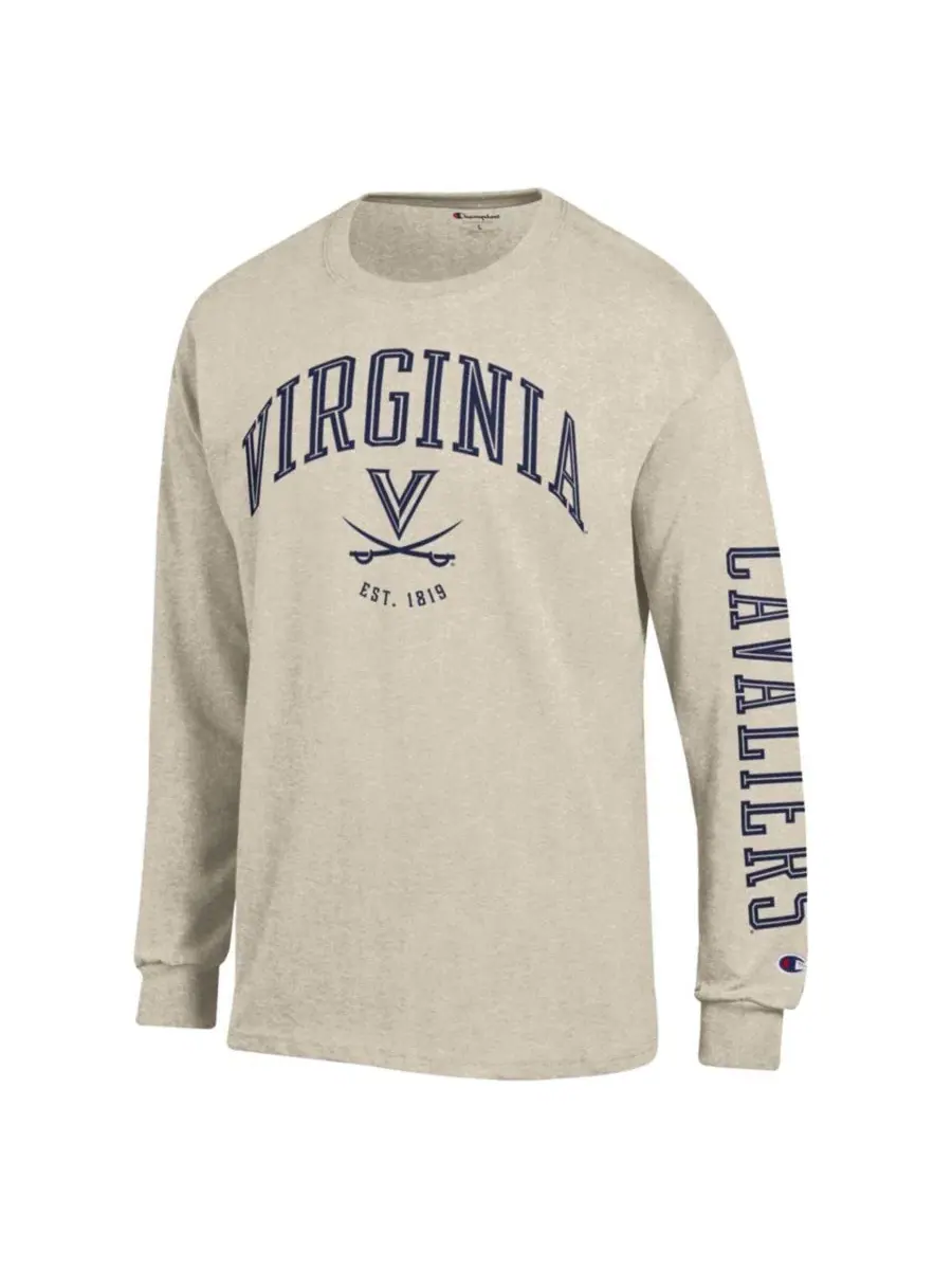 Футболка с длинным рукавом Virginia Cavaliers Neutral Arch Champion — изображение 2 из 3, овсяный