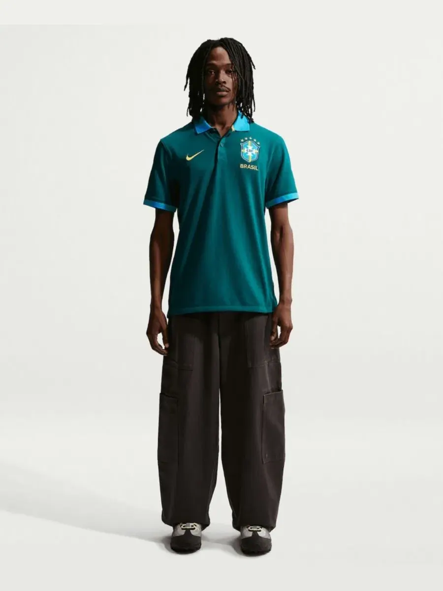 Футболка-поло Nike с технологией Dri-FIT, Brazil National Team — изображение 2 из 5, зеленый