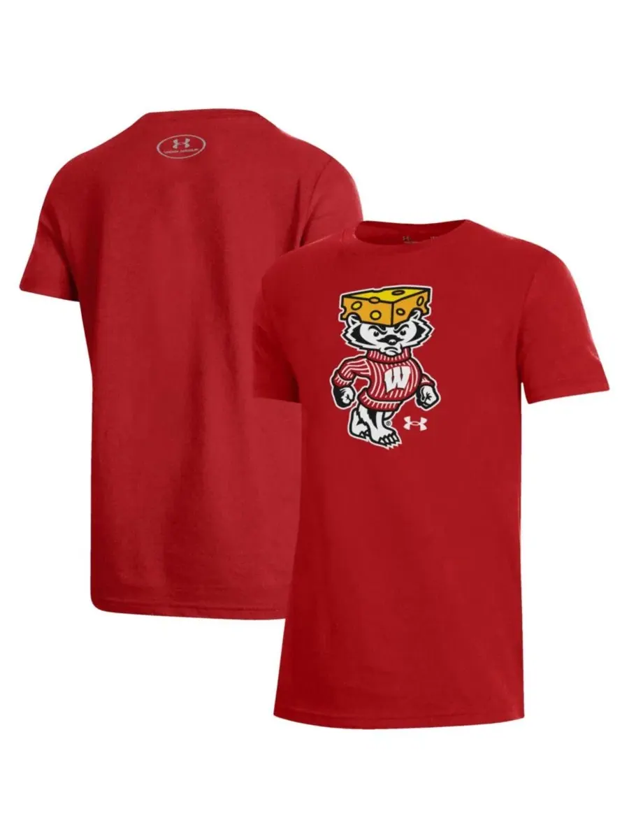 Футболка с принтом Wisconsin Badgers 2026 Lambeau Field Collection Bucky Cheesehead Under Armour