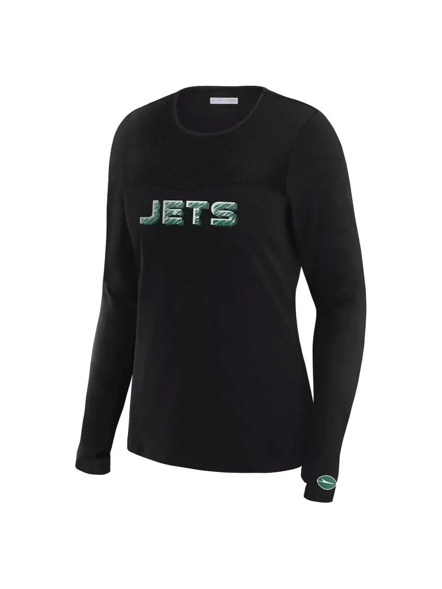 Футболка с длинным рукавом с сетчатой вставкой New York Jets WEAR by Erin Andrews — изображение 2 из 5, черный