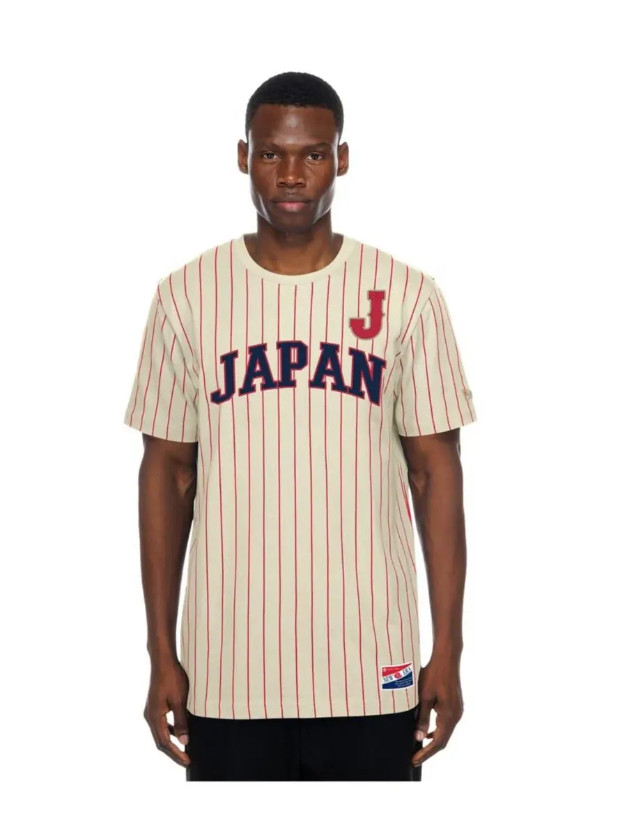 Футболка мужская с принтом, Japan Baseball Throwback Meshback Pinstripe New Era