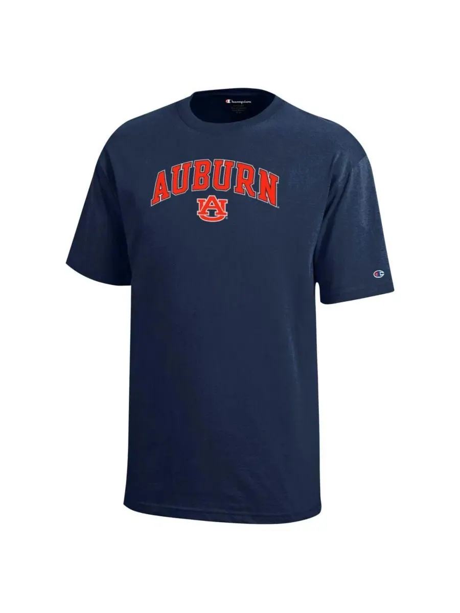 Футболка с принтом Auburn Tigers Arch Over Logo Champion — изображение 2 из 3, темно-синий