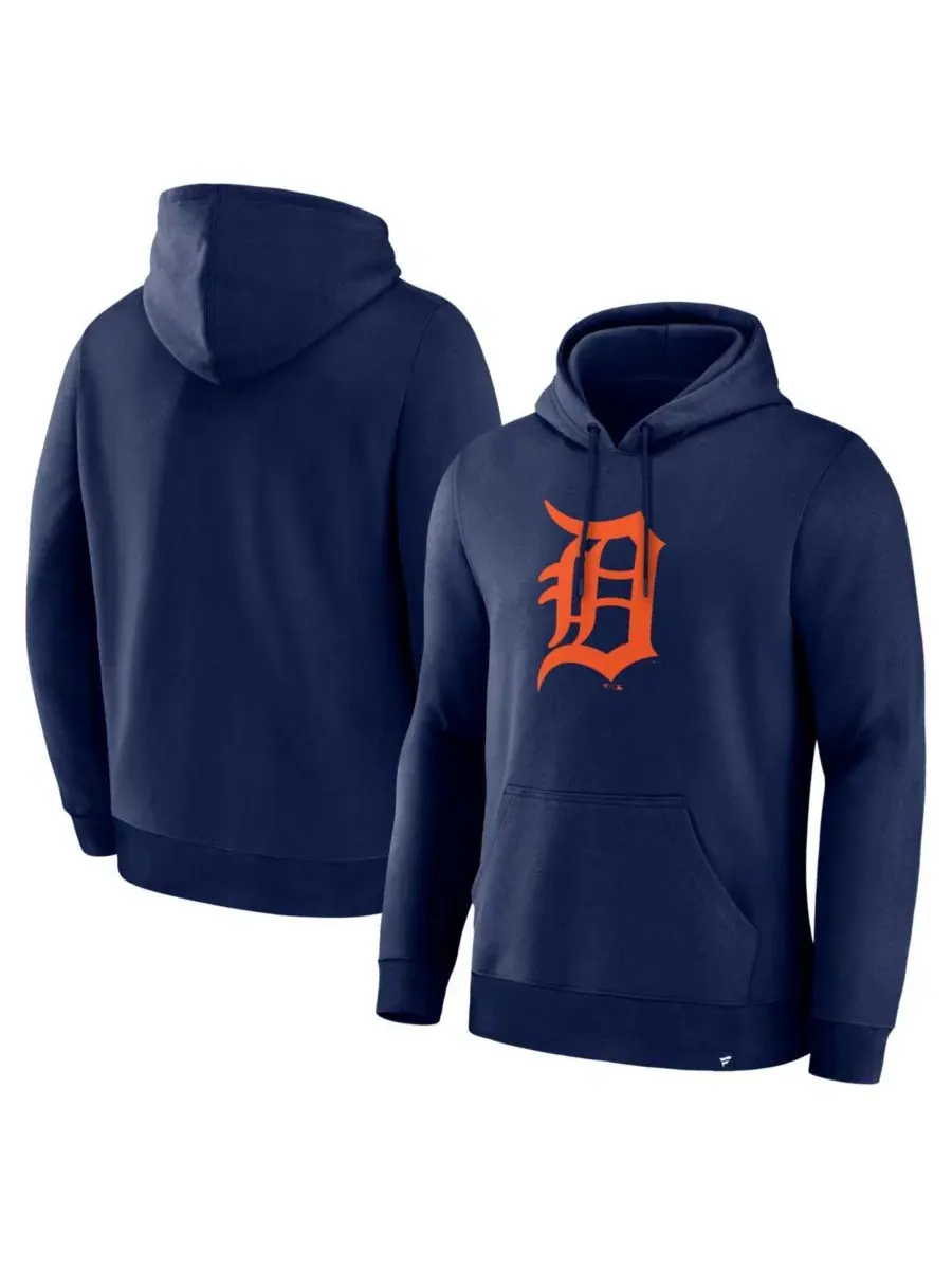 Мужская толстовка темно-синего цвета с основным логотипом Detroit Tigers Fanatics
