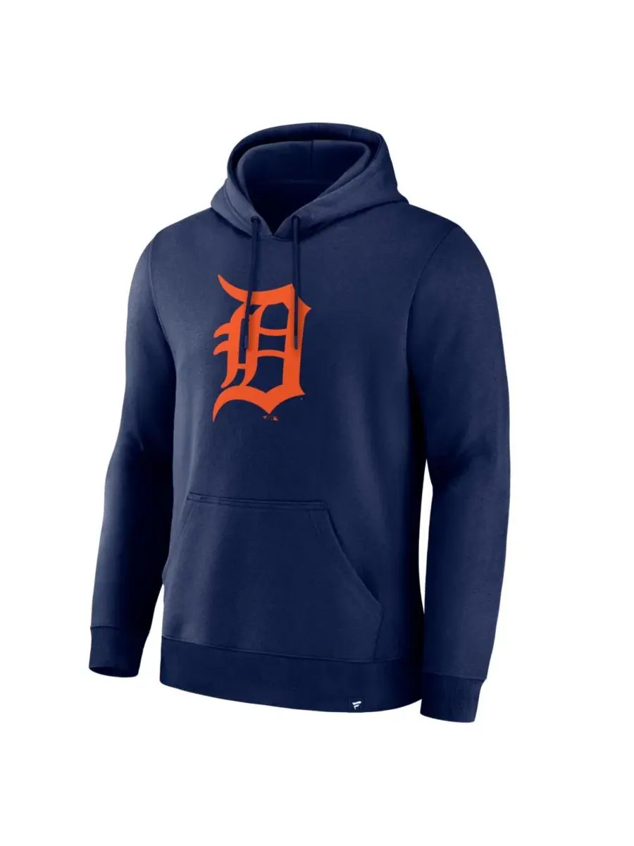 Мужская толстовка темно-синего цвета с основным логотипом Detroit Tigers Fanatics — изображение 3 из 3, темно-синий