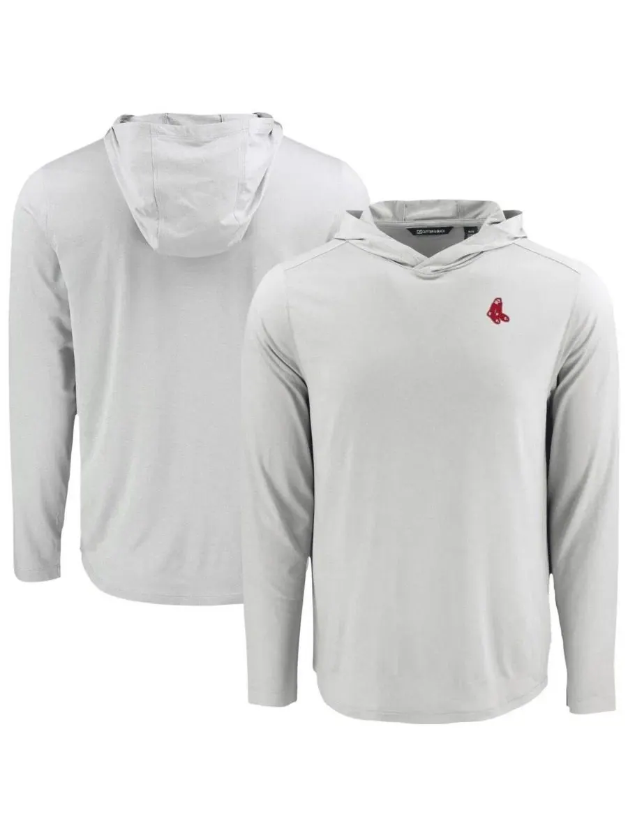 Мужская серая толстовка с длинными рукавами Boston Red Sox Coastline Epic Comfort Eco Hoodie Cutter