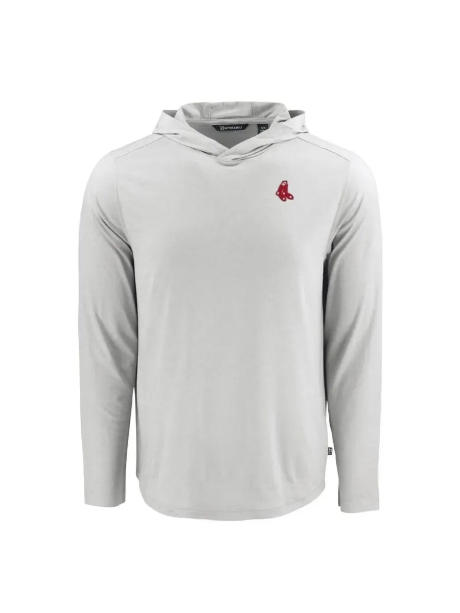 Мужская серая толстовка с длинными рукавами Boston Red Sox Coastline Epic Comfort Eco Hoodie Cutter — изображение 2 из 3