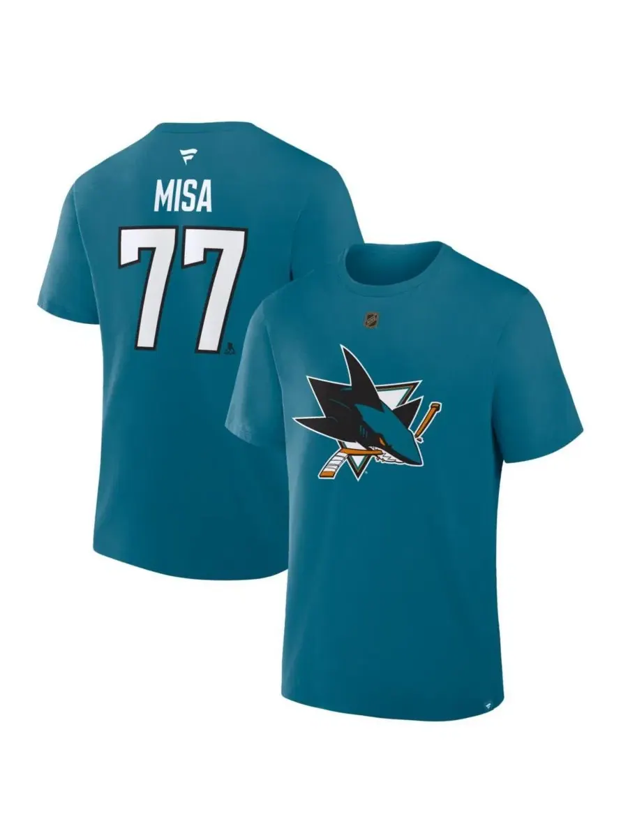Футболка с длинным рукавом Michael Misa San Jose Sharks Fanatics
