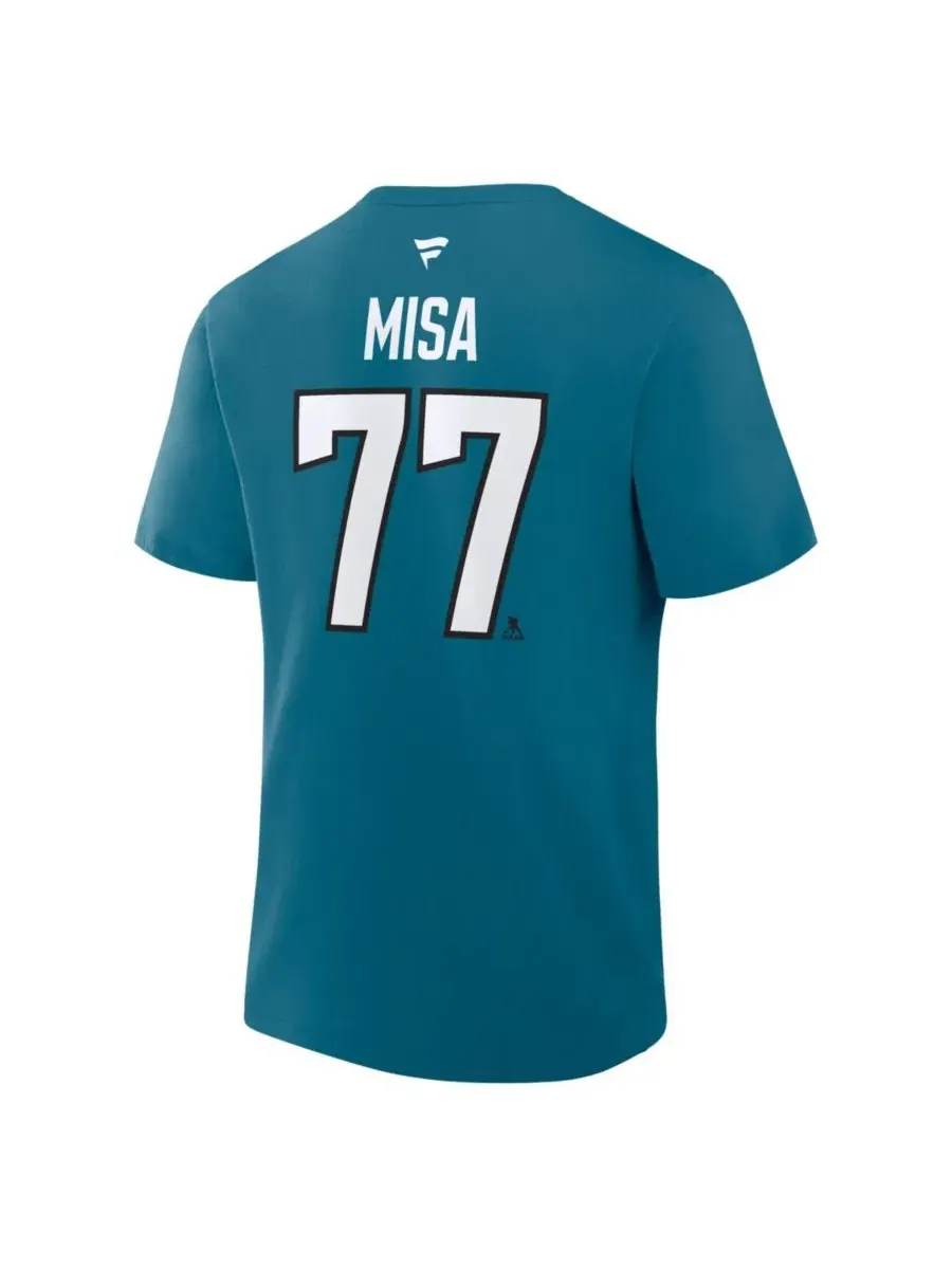 Футболка с длинным рукавом Michael Misa San Jose Sharks Fanatics — изображение 3 из 3, бирюзовый