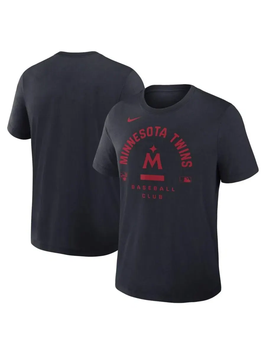 Футболка Nike Minnesota Twins Authentic Collection Early Work Tri-Blend Dri-FIT с коротким рукавом