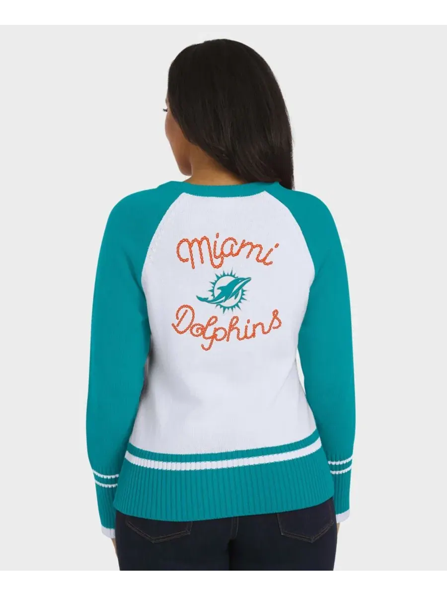 Свитер реглан с принтом, с длинным рукавом, Miami Dolphins WEAR by Erin Andrews — изображение 5 из 5, белый