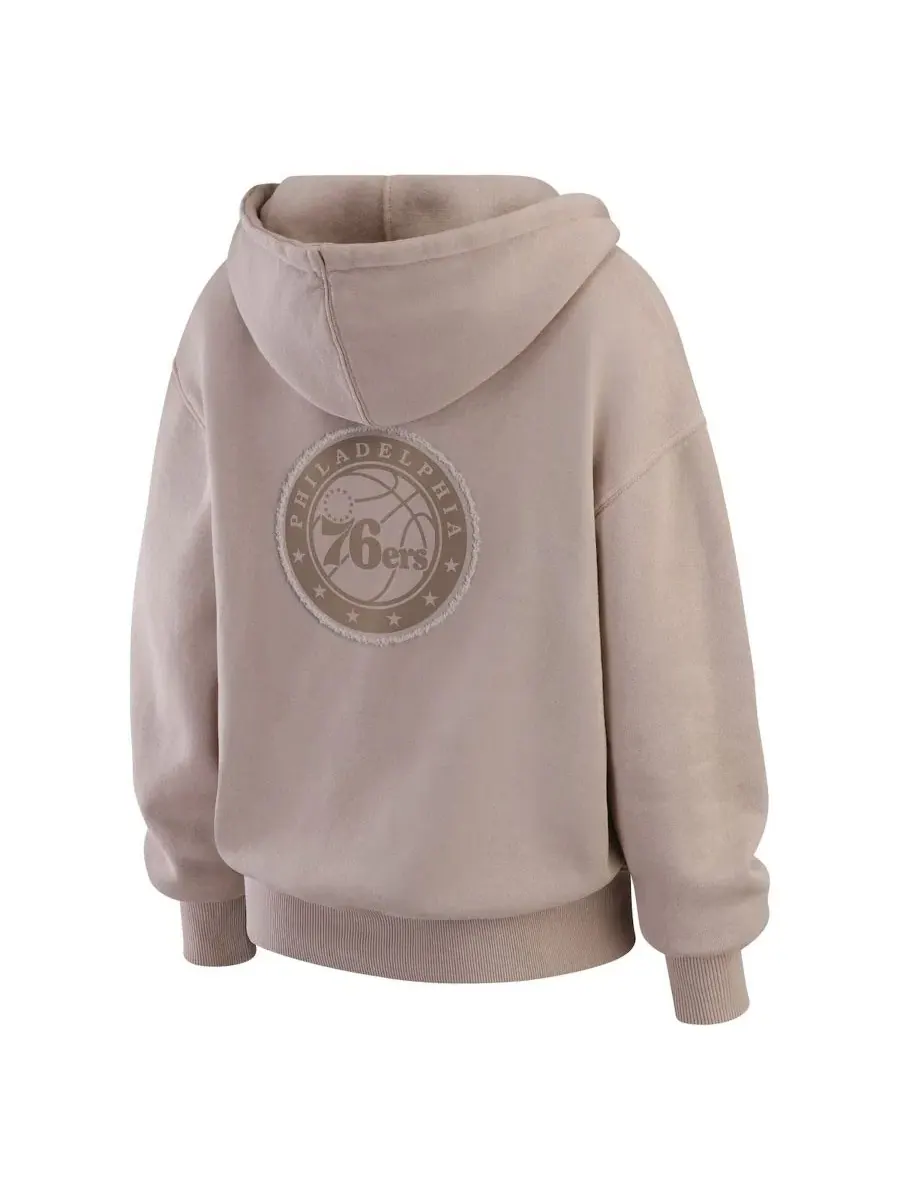 Худи с капюшоном Philadephia 76ers Washed Pullover Crewdie WEAR by Erin Andrews — изображение 3 из 5, бежевый