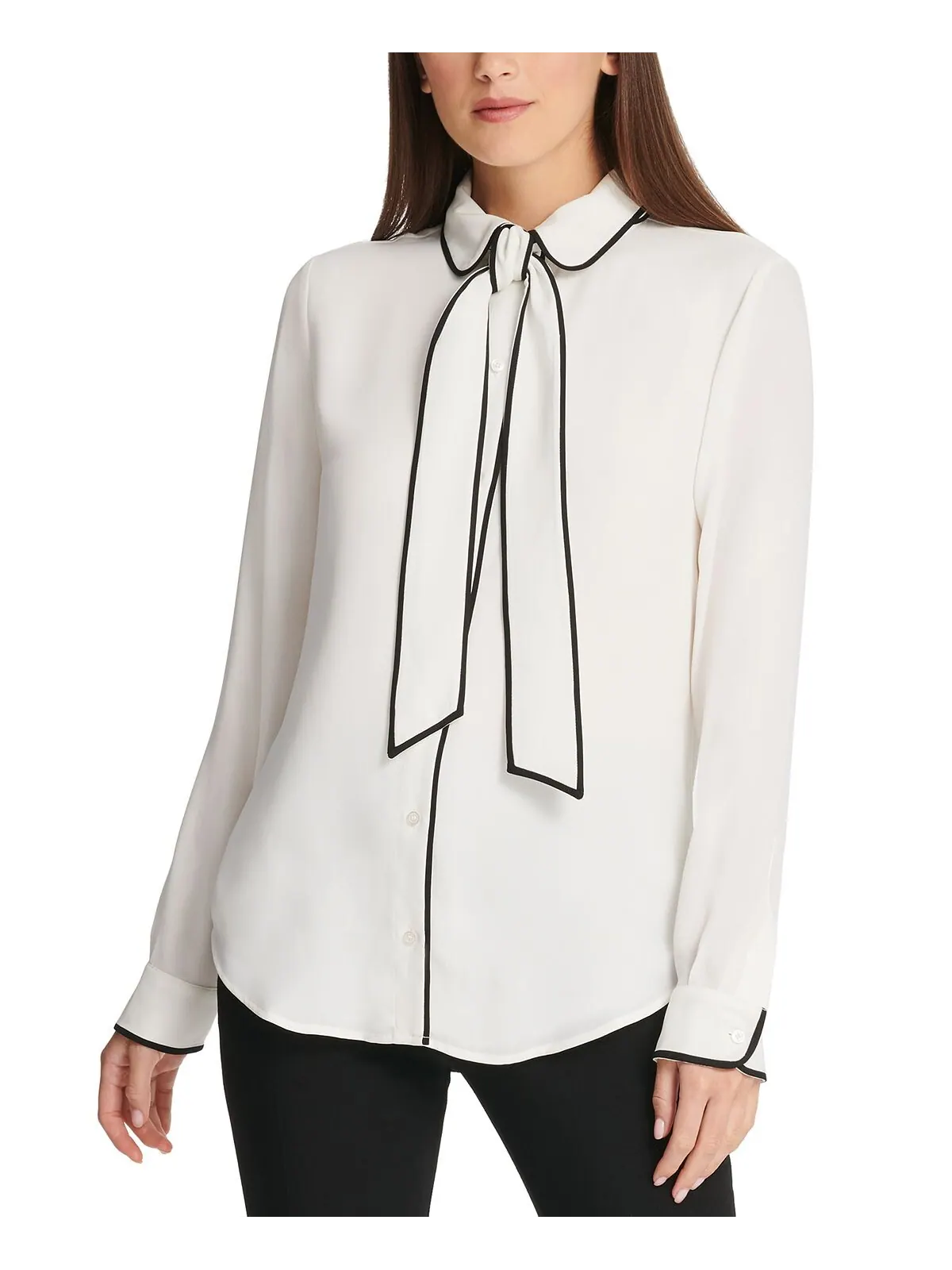 Блуза на пуговицах Petite с окантовкой DKNY