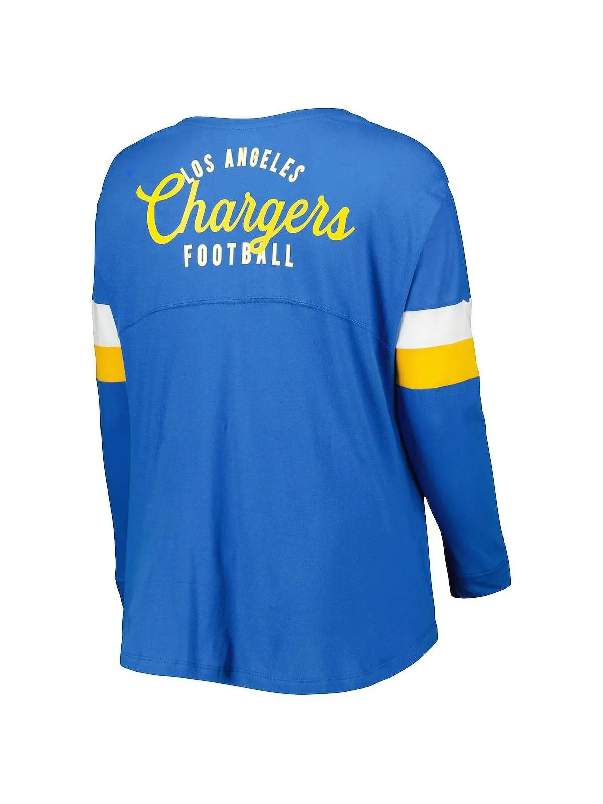 Женская пудрово-синяя футболка Los Angeles Chargers размера плюс спортивная университетская на — изображение 2 из 4, синий