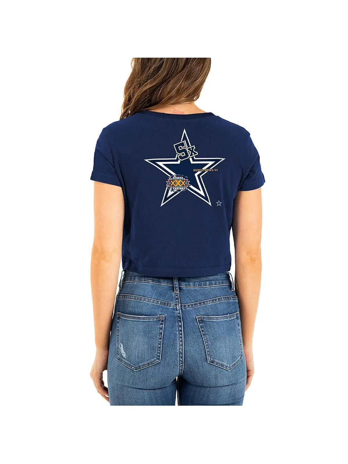 Женская темно-синяя футболка Dallas Cowboys Historic Champs New Era — изображение 2 из 2, темно-синий