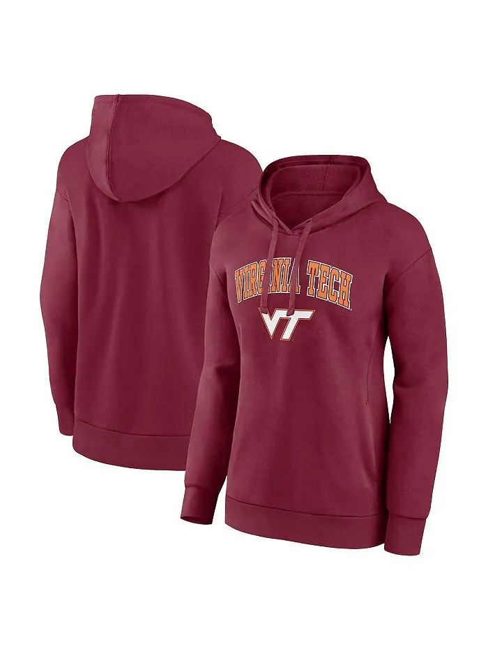 Женская фирменная темно-бордовая толстовка с капюшоном Virginia Tech Hokies Evergreen Campus