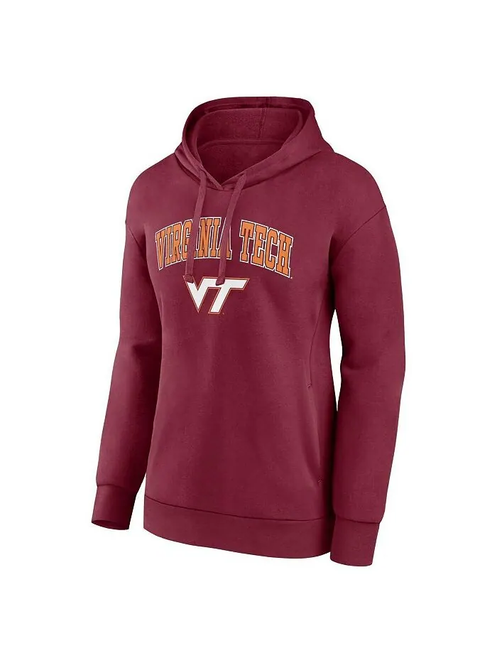 Женская фирменная темно-бордовая толстовка с капюшоном Virginia Tech Hokies Evergreen Campus — изображение 3 из 3, коричневый