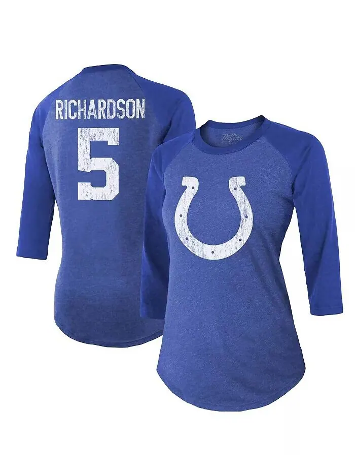 Женские нитки Anthony Richardson Royal Indianapolis Colts Имя и номер игрока Облегающая футболка — изображение 1 из 4