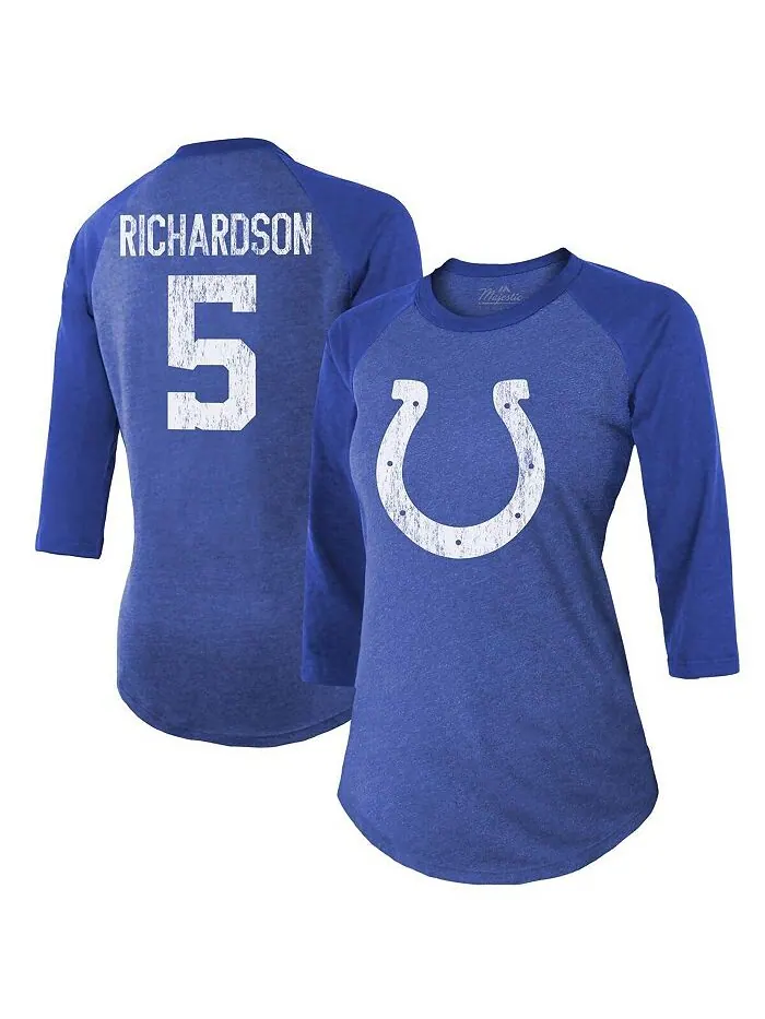 Женские нитки Anthony Richardson Royal Indianapolis Colts Имя и номер игрока Футболка Tri-Blend с — изображение 2 из 4