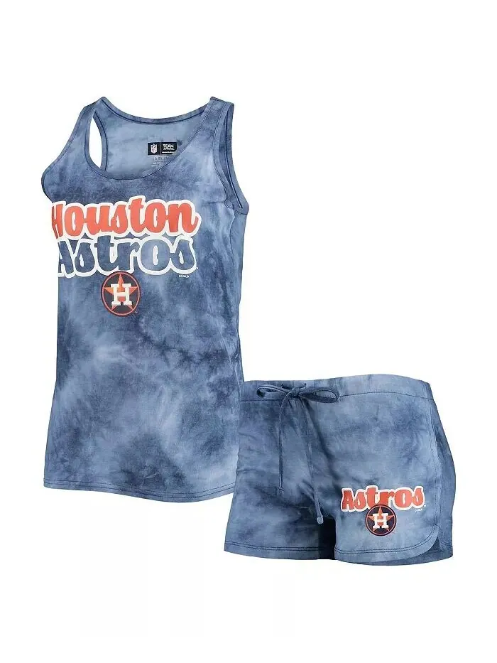 Женский комплект из майки и шорт темно-синего цвета Houston Astros Billboard Racerback Concepts — изображение 1 из 5