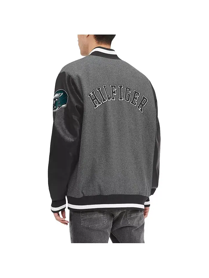 Мужская ворсованная серая и черная куртка Philadelphia Eagles Gunner с полной застежкой-молнией в — изображение 2 из 2