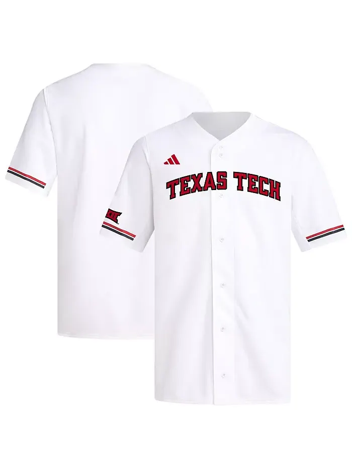 Мужская белая бейсбольная майка Texas Tech Red Raiders Replica adidas